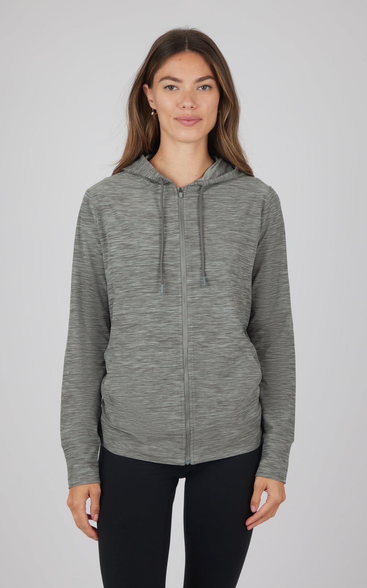 90 Degree by Reflex Maternity Heathered Lux Full Zip Jacket