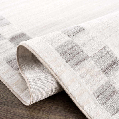 Azrika Gray Checkered Washable Rug