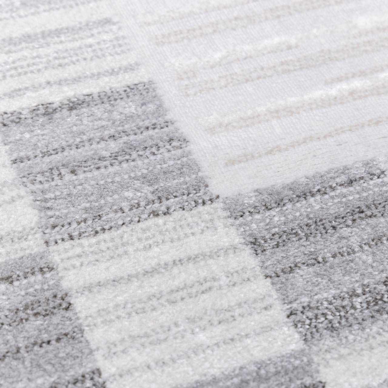 Azrika Gray Checkered Washable Rug