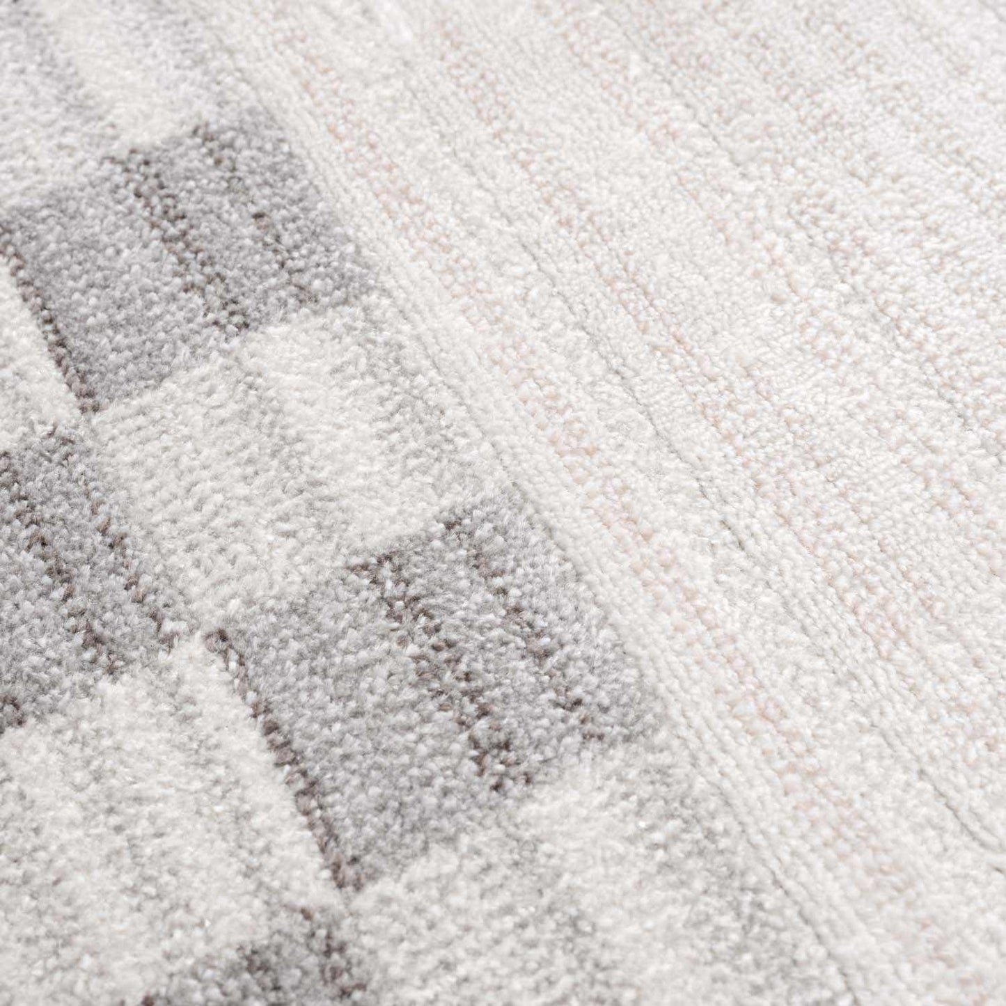 Azrika Gray Checkered Washable Rug