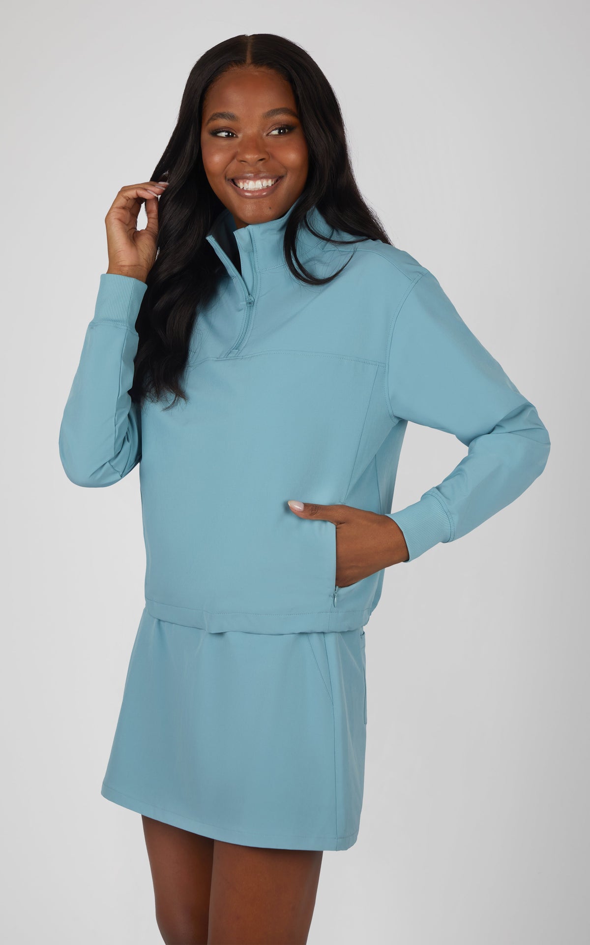 90 Degree by Reflex Citylite Half Zip Cinched Hem Jacket