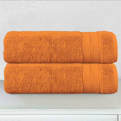 Elegant Comfort 2-Piece Turkish Cotton Three Line Popcorn Bath Towel Set, 27 x 54 inch