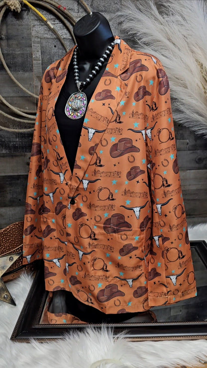 Baha Ranch Cowboy Things Womens Western Blazer