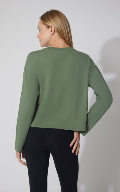 90 Degree by Reflex 2 PK Cotton Deluxe Boxy Long Sleeve Top