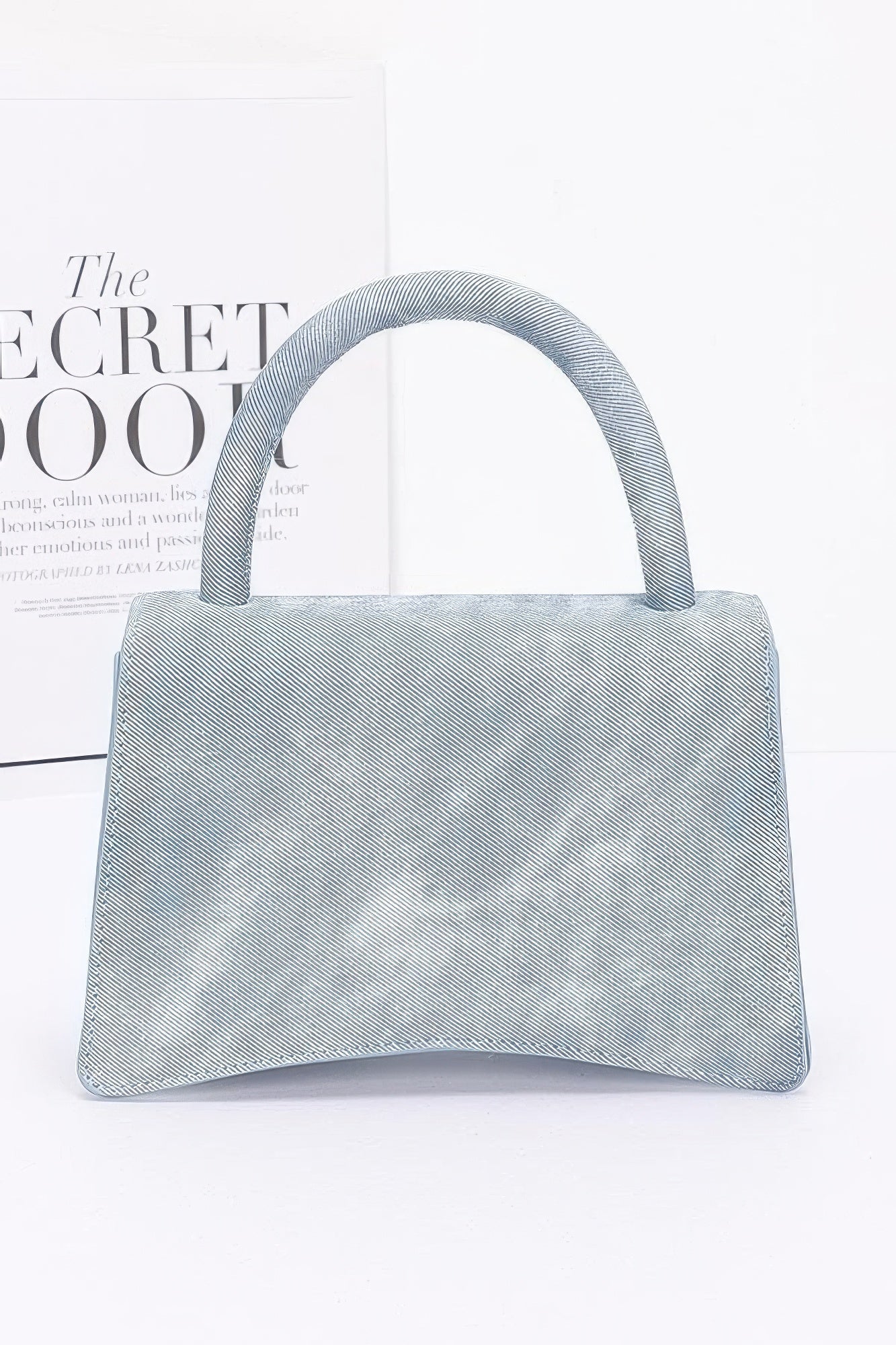 Faux Leather Rhinestone Hot Fix Flower Bag