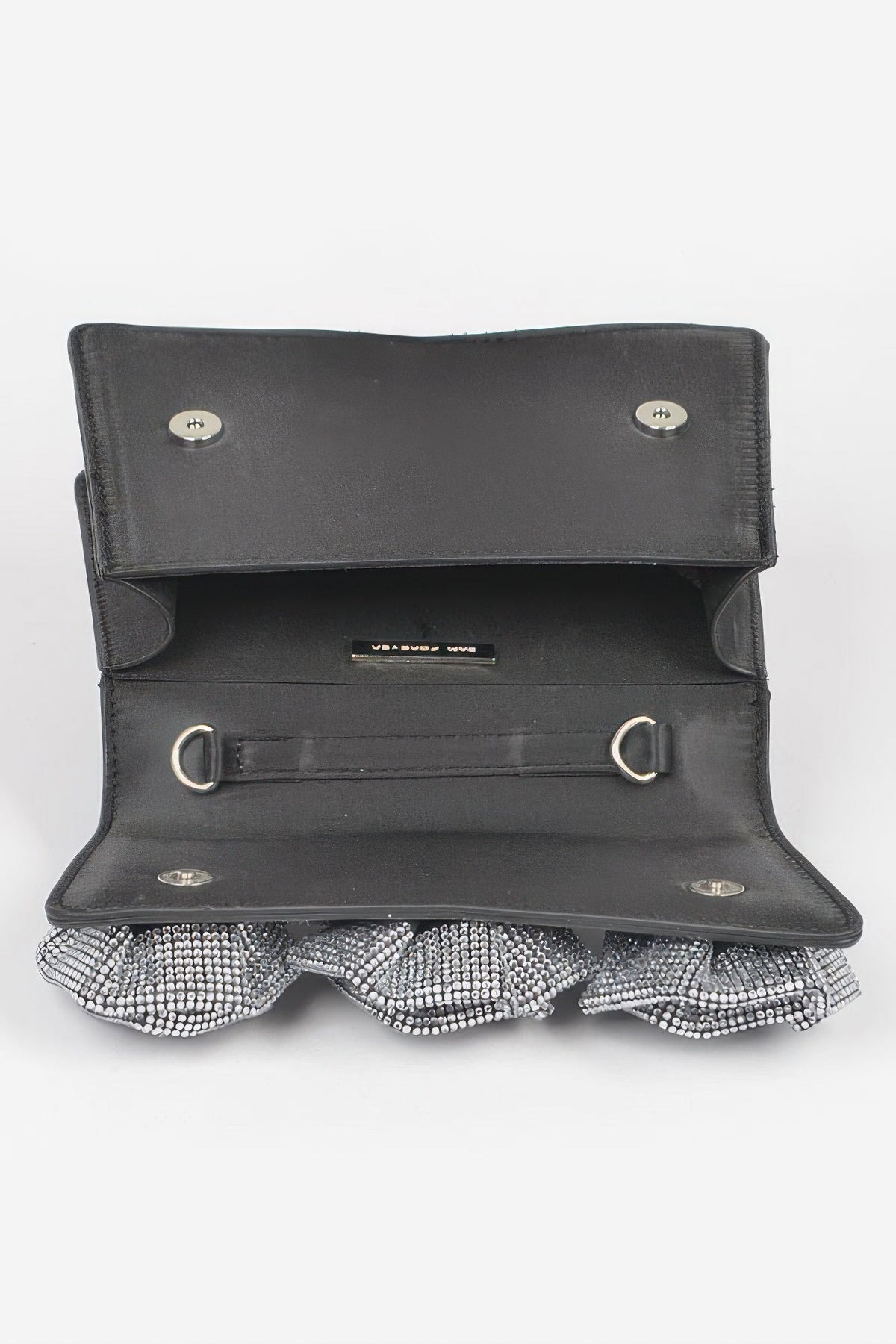 Faux Leather Rhinestone Hot Fix Flower Bag