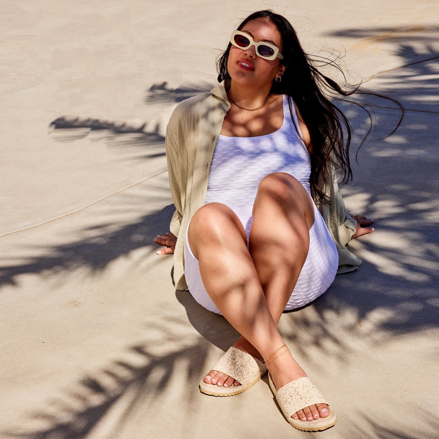 Fleks Unisex East Beach Slide - White Sand Beach