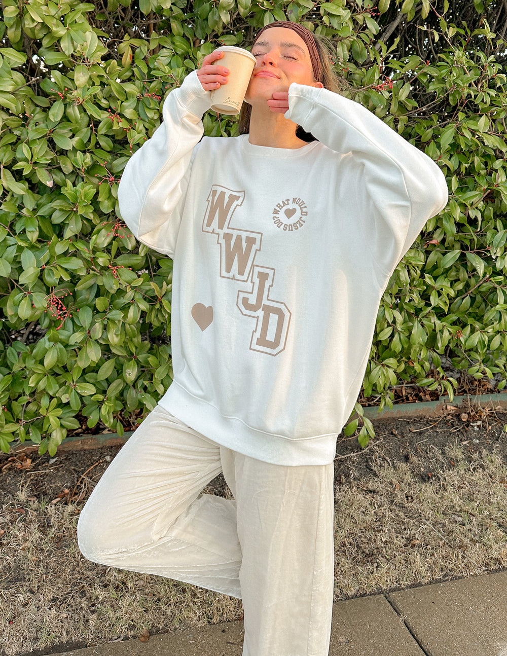 Elevated Faith WWJD Varsity Unisex Crewneck