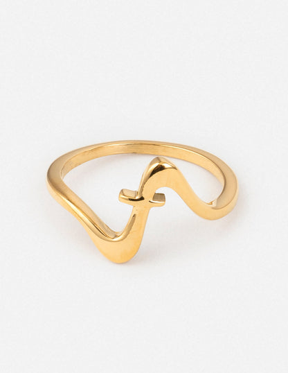 Elevated Faith Wavy Cross Ring
