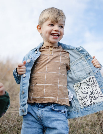 Elevated Faith What a Friend in Jesus Kids Denim Jacket