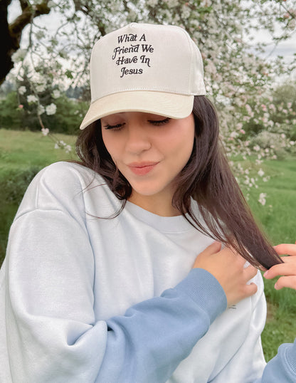 Elevated Faith What a Friend in Jesus Trucker Hat