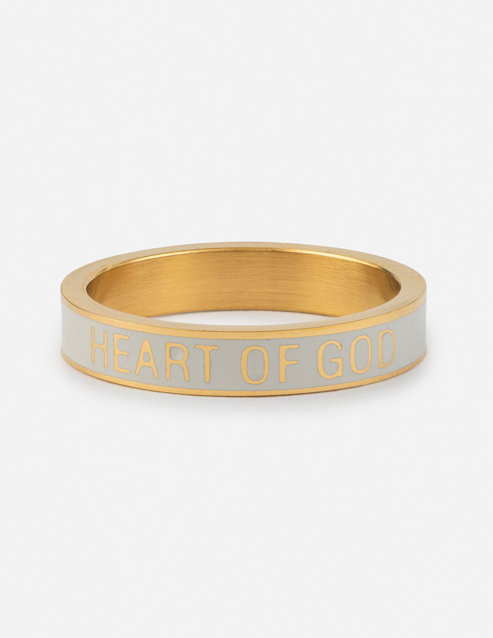 Elevated Faith White Enamel Heart of God Ring