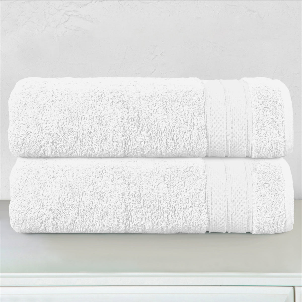 Elegant Comfort 2-Piece Turkish Cotton Three Line Popcorn Bath Towel Set, 27 x 54 inch