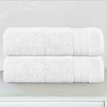 Elegant Comfort 2-Piece Turkish Cotton Three Line Popcorn Bath Towel Set, 27 x 54 inch
