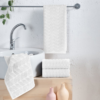 Elegant Comfort 4-Pack Premium Turkish Cotton Braided Hand Towel Set, 16 x 28 inch