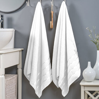 Elegant Comfort 2-Pack Premium Turkish Cotton 4 Lines Stripe Bath Towel Set, 27 x 54 inch