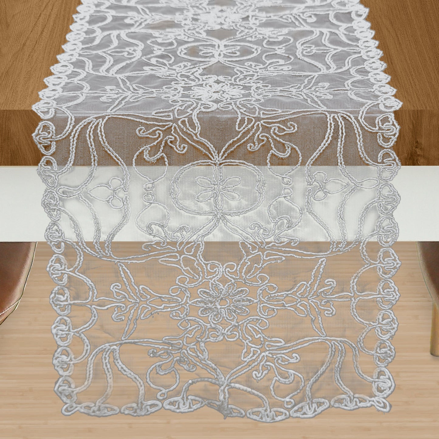 Elegant Comfort Embroidery Ingrid Table Runner