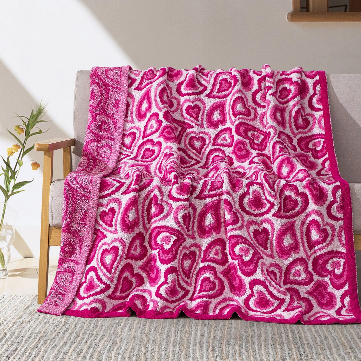 Elegant Comfort 50" x 70"  Ultra Soft Checkered Knitted Throw Blanket