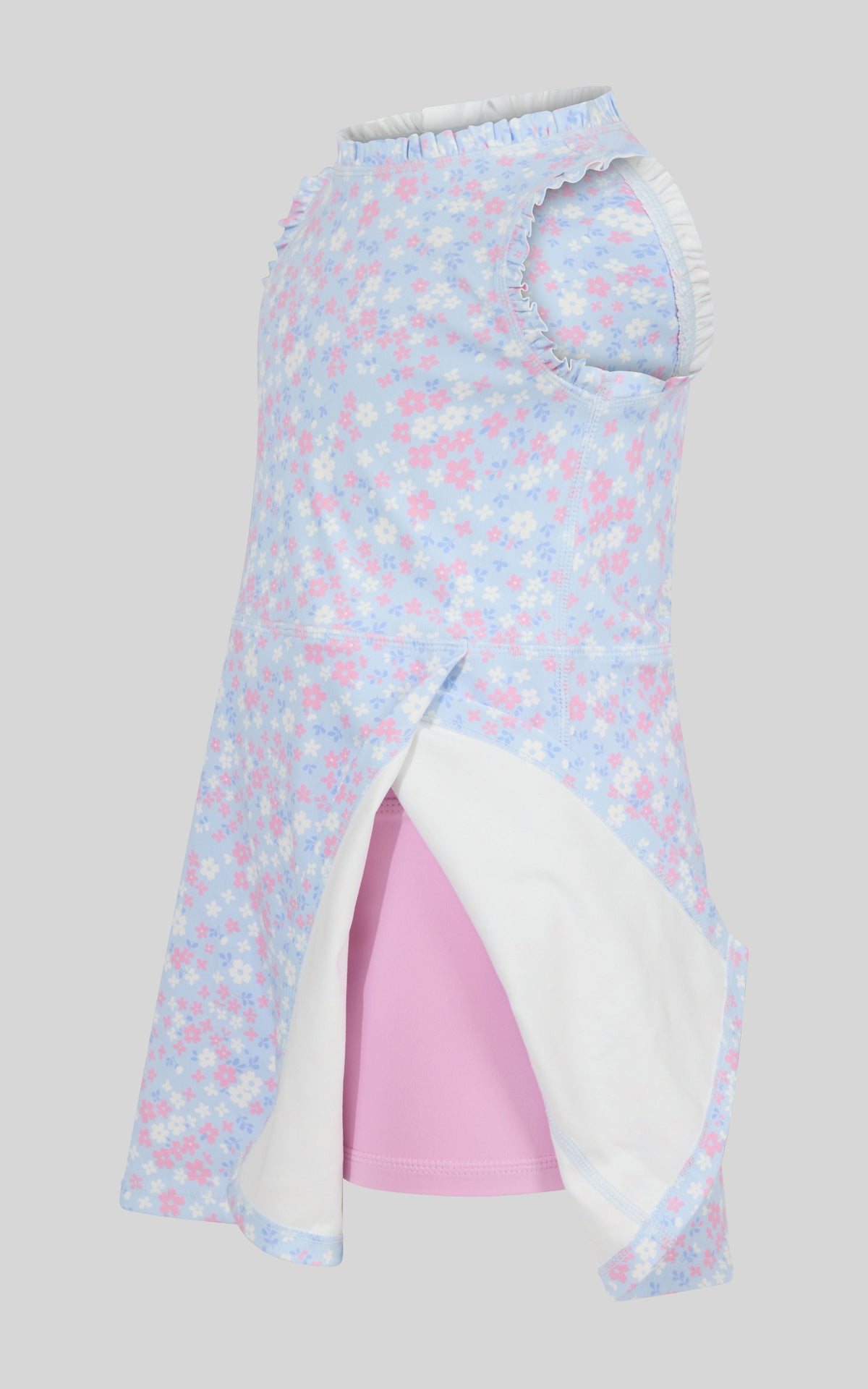 90 Degree by Reflex Toddler Girls Ruffle Dress & 3" Short & Bow Scrunchie