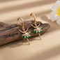 Emerald Crystal & Cubic Zirconia Goldtone Ballet Girl Huggie Earrings