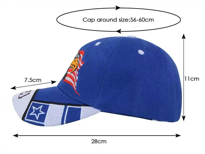Anna-Kaci USA American Flag Patriotic Eagle Hawk Embossed 3D Adjustable Velcro Baseball Caps Hats