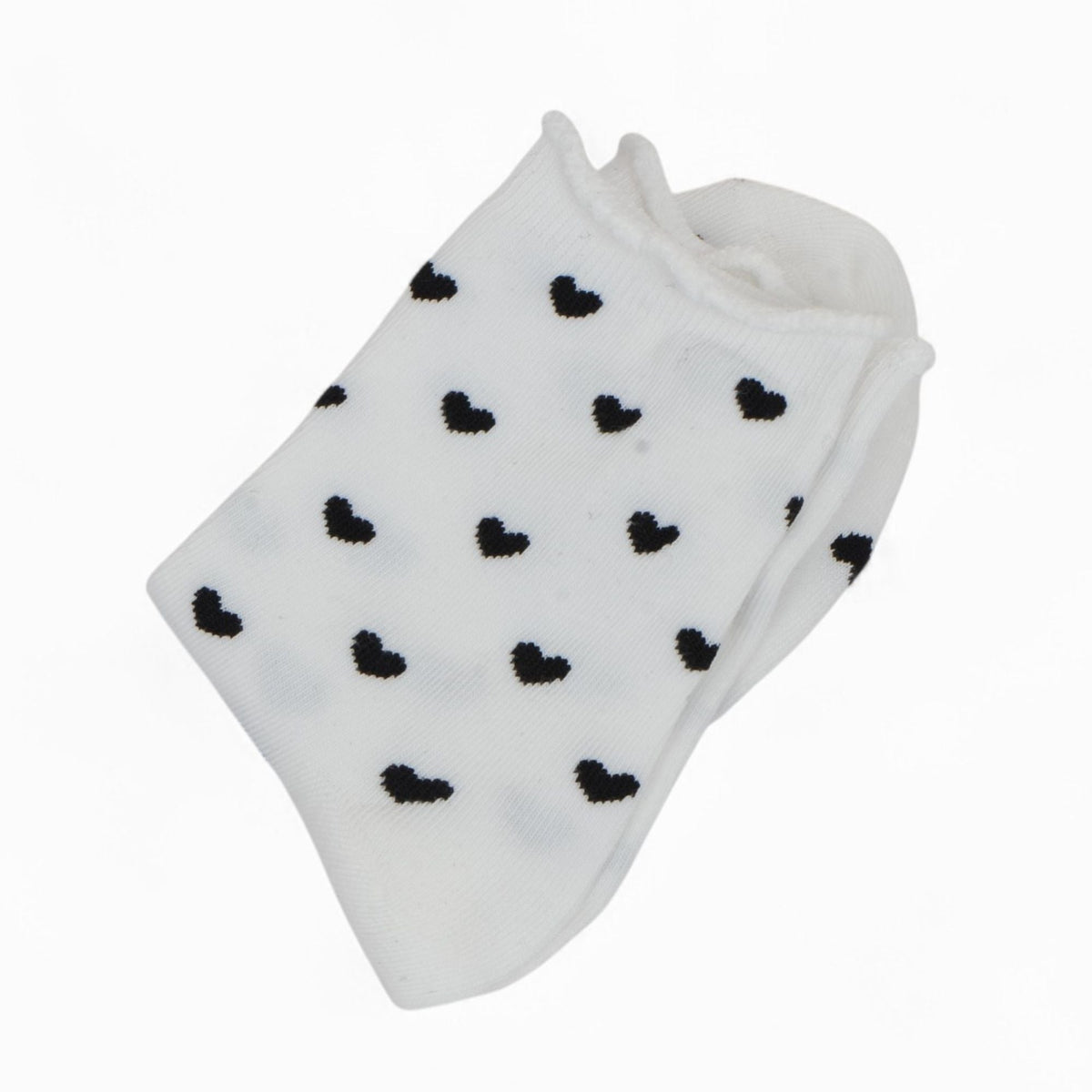 Anna-Kaci Women's Ankle Socks with Allover Heart Print and Soft Ribbed Cuff Trim