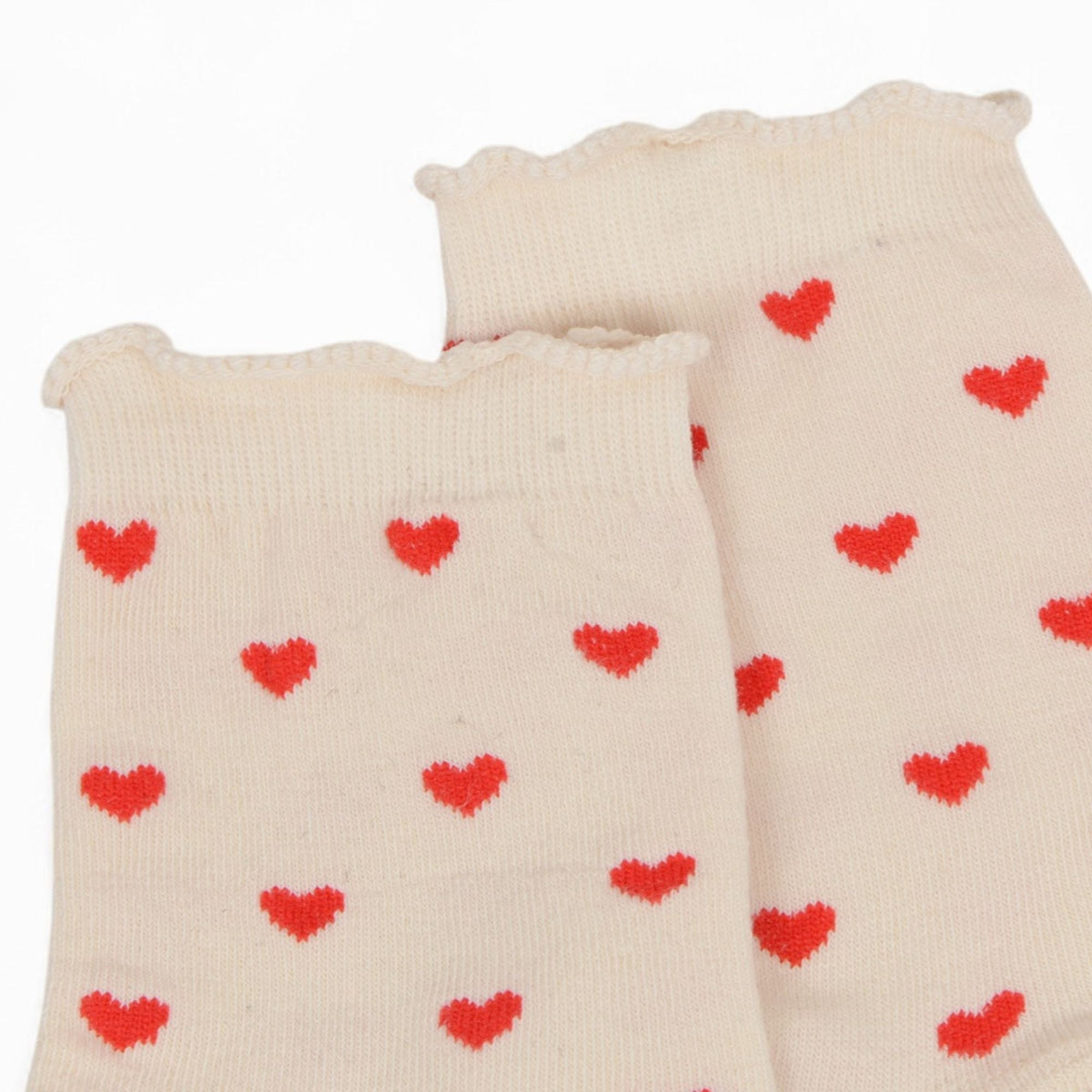 Anna-Kaci Women's Ankle Socks with Allover Heart Print and Soft Ribbed Cuff Trim