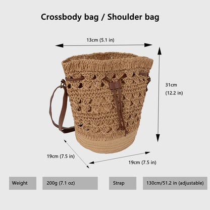 Anna-Kaci Women's Bohemian - Style Crochet Shoulder Bag