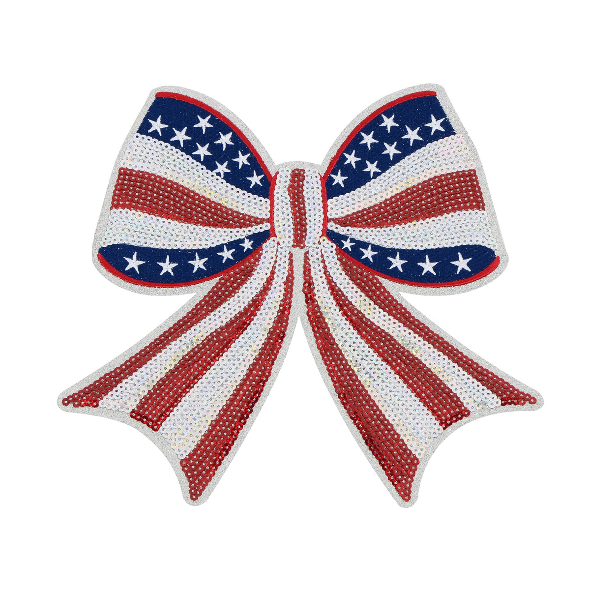 Independence Day Sequin American Flag Iron On Patch Glitter Patriotic USA 4th of July Craft Sewing Embroidery Clothing Patch Decoration