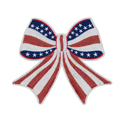 Independence Day Sequin American Flag Iron On Patch Glitter Patriotic USA 4th of July Craft Sewing Embroidery Clothing Patch Decoration