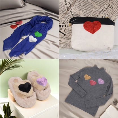 Sequin Star Heart Iron On Patches Clothing Embroidered Sewing Repair Hot-fix Garment Bag Shoes Backpack Hat DIY Decoration
