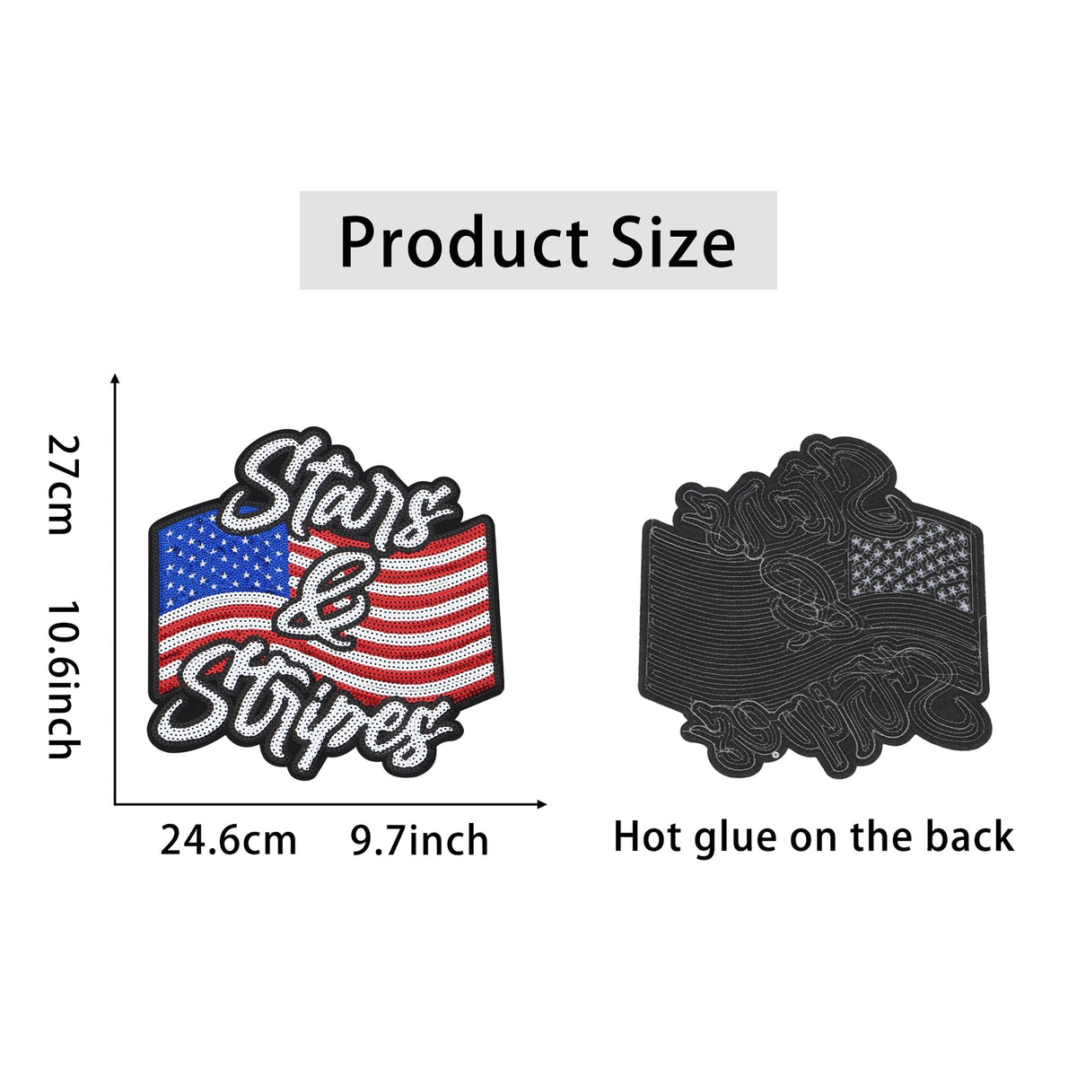 Independence Day Sequin American Flag Iron On Patch Glitter Patriotic USA 4th of July Craft Sewing Embroidery Clothing Patch Decoration