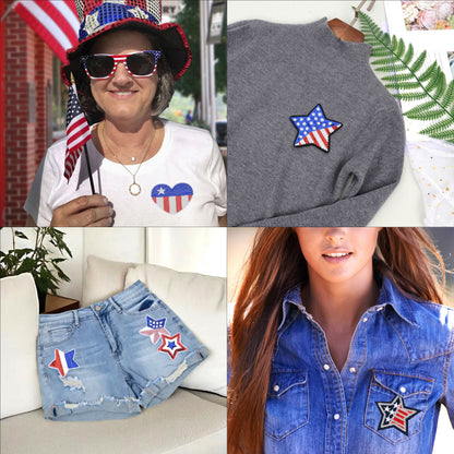 Sequin Star Heart Iron On Patches Clothing Embroidered Sewing Repair Hot-fix Garment Bag Shoes Backpack Hat DIY Decoration