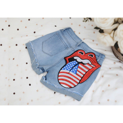 Independence Day Sequin American Flag Iron On Patch Glitter Patriotic USA 4th of July Craft Sewing Embroidery Clothing Patch Decoration