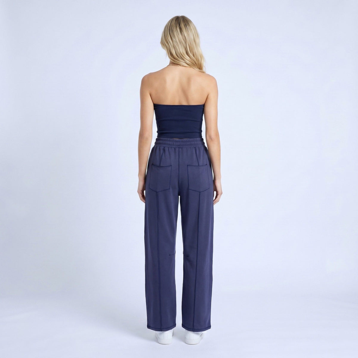 Anna-Kaci Women's High Rise Drawstring Wide Leg Utility Pants with Patch Pockets
