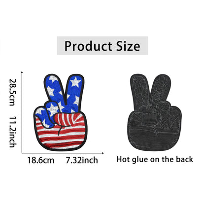 Independence Day Sequin American Flag Iron On Patch Glitter Patriotic USA 4th of July Craft Sewing Embroidery Clothing Patch Decoration