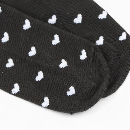 Anna-Kaci Women's Ankle Socks with Allover Heart Print and Soft Ribbed Cuff Trim
