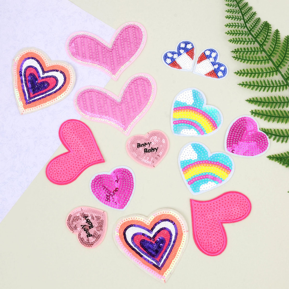 Sequin Star Heart Iron On Patches Clothing Embroidered Sewing Repair Hot-fix Garment Bag Shoes Backpack Hat DIY Decoration
