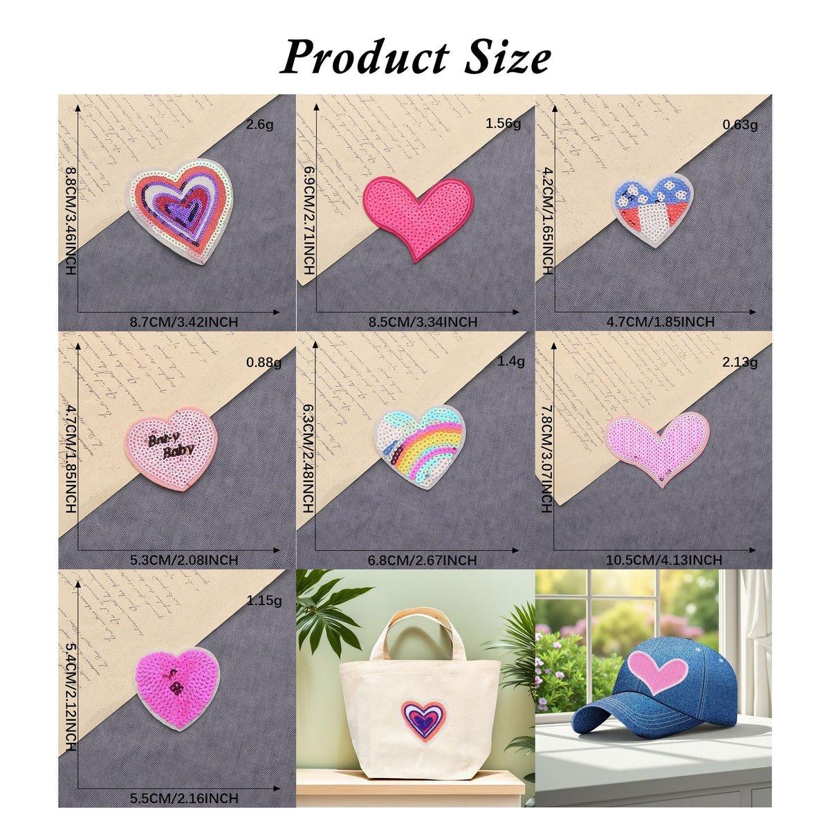Sequin Star Heart Iron On Patches Clothing Embroidered Sewing Repair Hot-fix Garment Bag Shoes Backpack Hat DIY Decoration