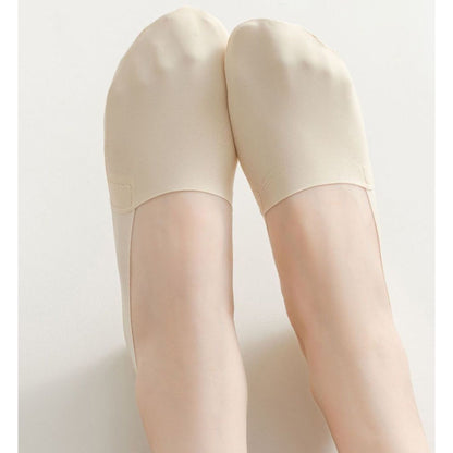 Anna-Kaci 5 Pairs Women Ice Silk Low Cut Liner Socks Deep Cut Design Anti-Slip Cotton Sole Breathable Invisible Socks for Flats