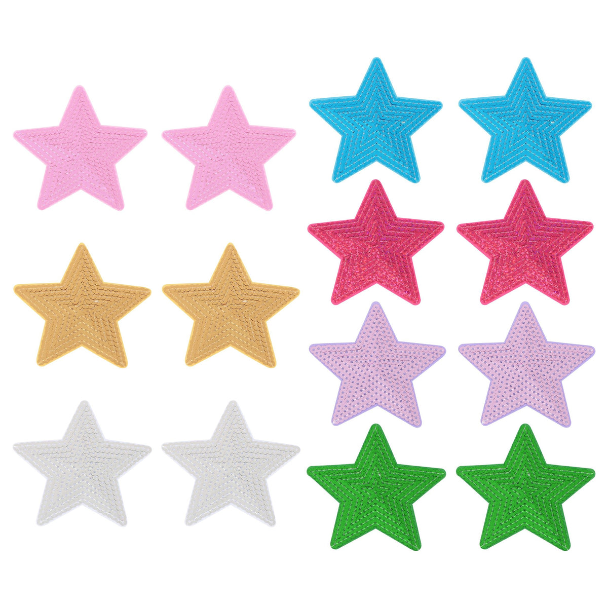 Sequin Star Heart Iron On Patches Clothing Embroidered Sewing Repair Hot-fix Garment Bag Shoes Backpack Hat DIY Decoration