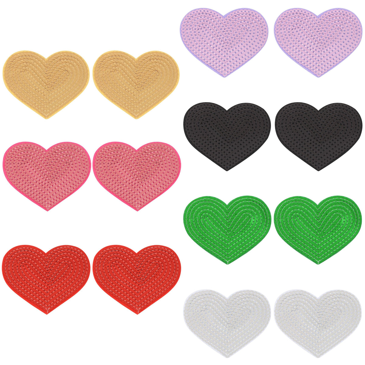 Sequin Star Heart Iron On Patches Clothing Embroidered Sewing Repair Hot-fix Garment Bag Shoes Backpack Hat DIY Decoration