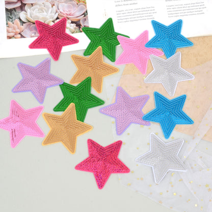 Sequin Star Heart Iron On Patches Clothing Embroidered Sewing Repair Hot-fix Garment Bag Shoes Backpack Hat DIY Decoration