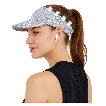 Anna-Kaci Stretchy UV Protection Sports Visor Hat Lightweight Rainbow Stripe Design for Hiking Beach Running Outdoor Travel