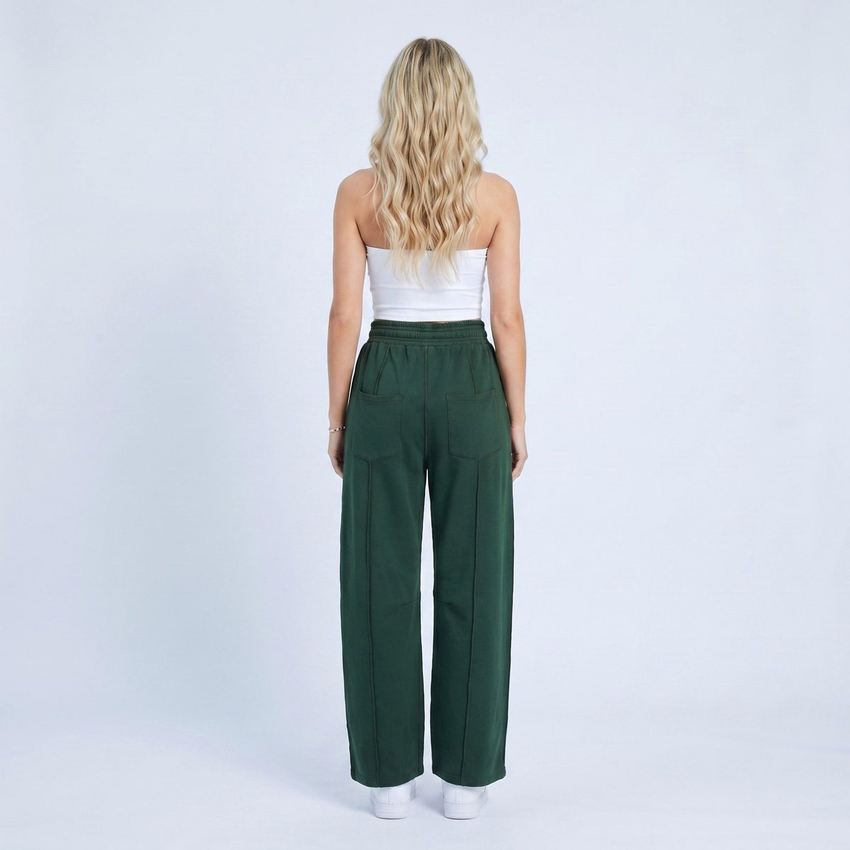 Anna-Kaci Women's High Rise Drawstring Wide Leg Utility Pants with Patch Pockets