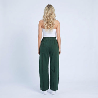 Anna-Kaci Women's High Rise Drawstring Wide Leg Utility Pants with Patch Pockets