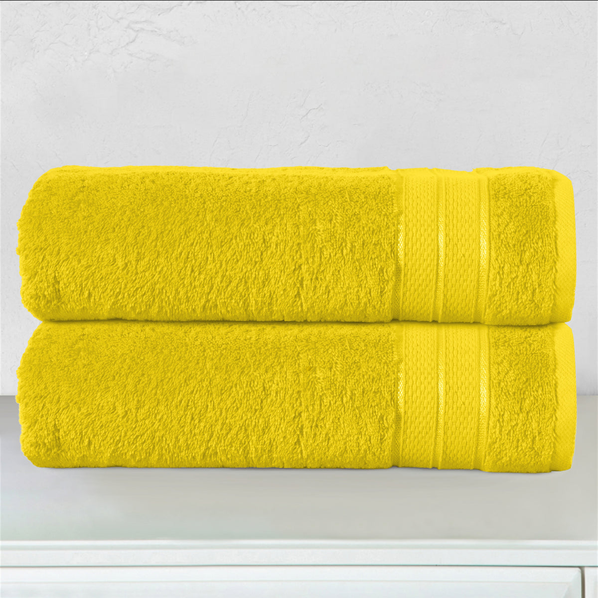 Elegant Comfort 2-Piece Turkish Cotton Three Line Popcorn Bath Towel Set, 27 x 54 inch