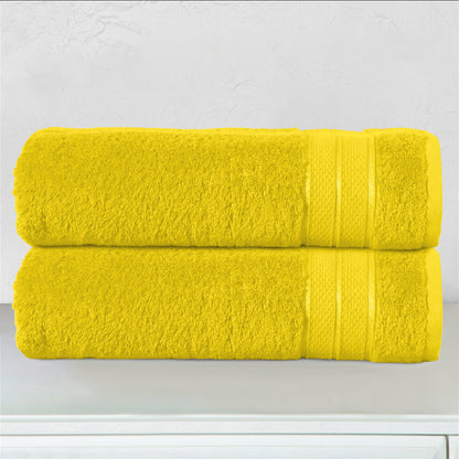 Elegant Comfort 2-Piece Turkish Cotton Three Line Popcorn Bath Towel Set, 27 x 54 inch
