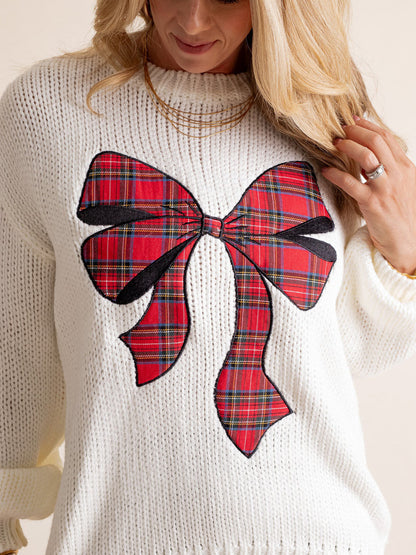 ✨Pinch Me Christmas Plaid Bow Sweater (Final Days: Big Savings!!!)