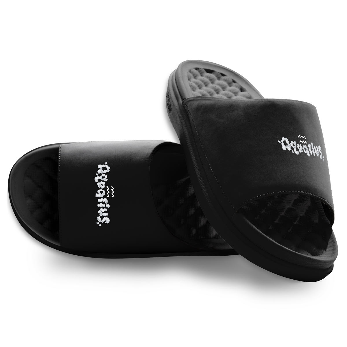 Aquarius Zodiac Elements Motive Slide Sandals